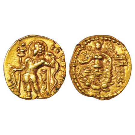 Gupta Empire, Chandra Gupta II (375-415 AD), Gold Dinar of 'Archer' type, Altekar Class II