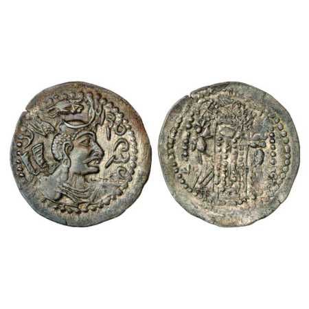 Nezak Huns, Napki Malek (500-600 AD), Silver Drachm, 3.36g. Obv: Bust of ruler facing righ