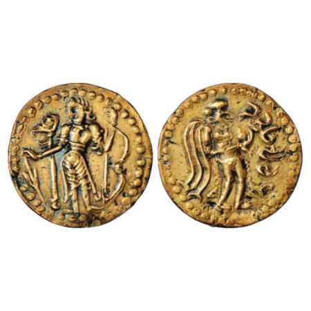 Samatata region, Anonymous Gold Dinar copying Gupta coin designs (c. 550-650 AD), ECB SAM3