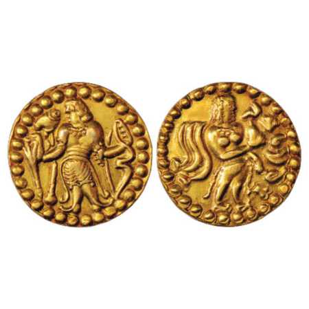 Samatata region, Anonymous Gold Dinar copying Gupta coin designs (c. 550-650 AD), ECB SAM3