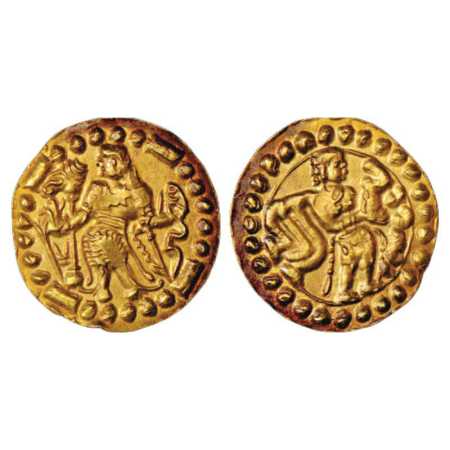 Samatata region, Anonymous Gold Dinar copying Gupta coin designs (c. 550-650 AD), ECB SAM3