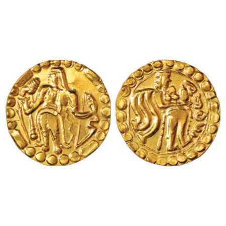 Samatata region, Anonymous Gold Dinar copying Gupta coin designs (c. 550-650 AD), ECB SAM3