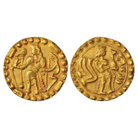 Samatata region, Anonymous Gold Dinar copying Gupta coin designs (c. 550-650 AD), ECB SAM3