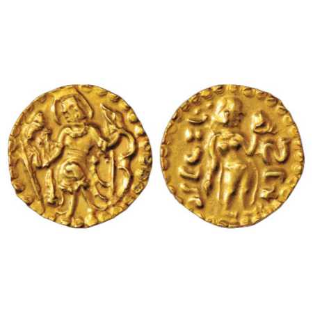 Samatata region, Anonymous Gold Dinar copying Gupta coin designs (c. 550-650 AD), unlisted