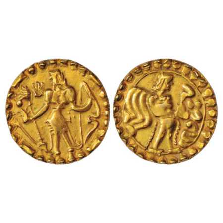 Samatata region, Anonymous Gold Dinar copying Gupta coin designs (c. 550-650 AD), ECB SAM3