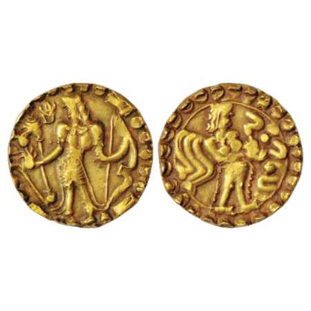 Samatata region, Anonymous Gold Dinar copying Gupta coin designs (c. 550-650 AD), ECB SAM3