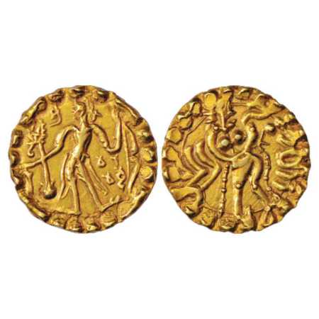 Samatata region, Gold Dinar of Virachandra, the king of Arakan (c. 575-580 AD), ECB SAM9.1