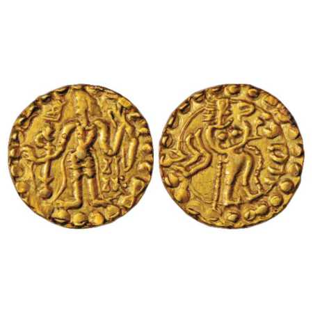 Samatata region, Gold Dinar of Virachandra, the king of Arakan (c. 575-580 AD), ECB SAM9.2