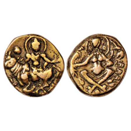 Gauda region, Gold Dinar of Shashanka, king of Gauda (c. 600-635 AD), in western style, EC