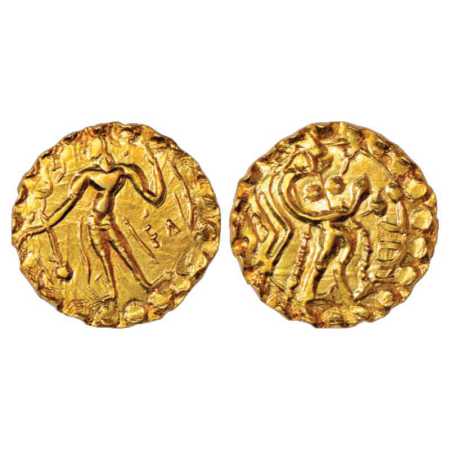 Samatata region, Gold Dinar of Jeevadharana Rata of Rata dynasty (c. 650-664 AD), ECB SAM1