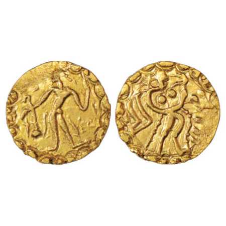 Samatata region, Gold Dinar of Jeevadharana Rata of Rata dynasty (c. 650-664 AD), ECB SAM1