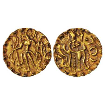 Samatata region, Gold Dinar of Sridharana Rata of Rata dynasty (c. 664-675 AD), ECB SAM15.