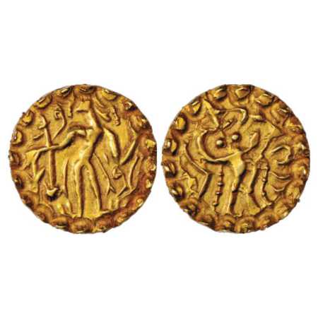Samatata region, Gold Dinar of Sridharana Rata of Rata dynasty (c. 664-675 AD), ECB SAM15.