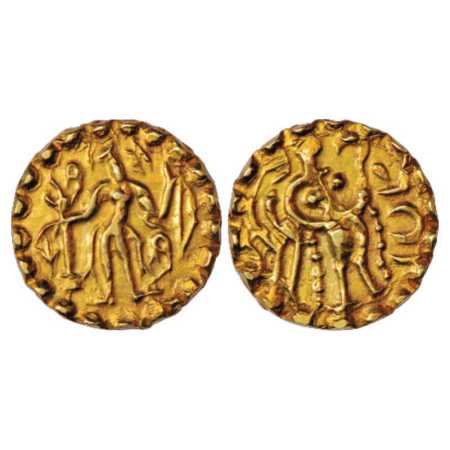 Samatata region, Gold Dinar of Sridharana Rata of Rata dynasty (c. 664-675 AD), ECB SAM15.