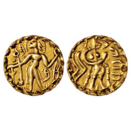Samatata region, Gold Dinar of Sridharana Rata of Rata dynasty (c. 664-675 AD), ECB SAM15.