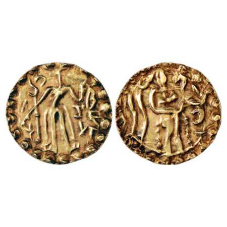 Samatata region, Gold Dinar of Rajabhata of Khadga dynasty (c. 675-700 AD), ECB SAM16.2 (p