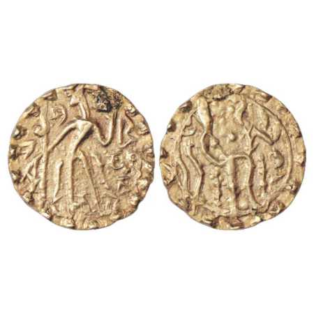 Samatata region, Gold Dinar of Rajabhata of Khadga dynasty (c. 675-700 AD), ECB SAM16.2, 5