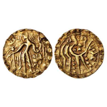 Samatata region, Gold Dinar of Sarvabhata of Khadga dynasty (c. 700-750 AD), ECB SAM18.1, 