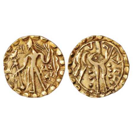 Samatata region, Gold Dinar of Sarvabhata of Khadga dynasty (c. 700-750 AD), ECB SAM18.1, 