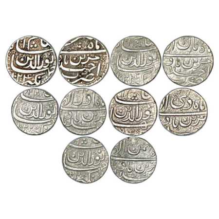 Jahangir (1605-1627 AD), Silver Rupee (5), Ahmadabad Mint, Muzaiyan couplet, Tir, AH 1024,