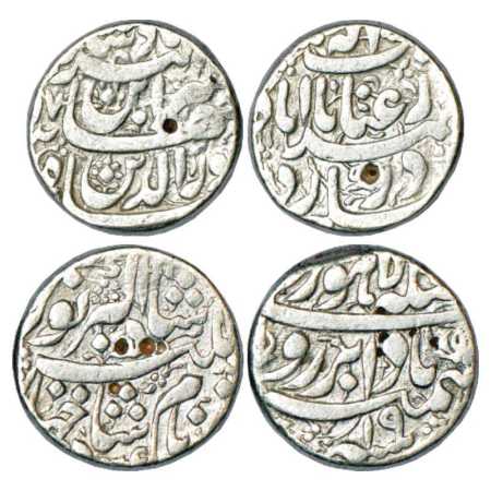 Jahangir (1605-1627 AD), Silver Rupee (2), Ahmadabad Mint, 'Inayat' couplet, RY 17, KM 149
