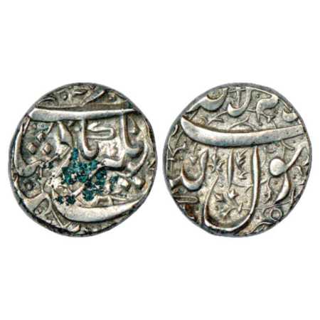 Jahangir (1605-1627 AD), Silver Rupee, Zafarnagar Mint, KM 141.7. Deposits on obverse, Ver