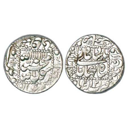 Shah Jahan (1628-1658 AD), Silver Rupee, Akbarabad Mint at bottom, AH 1057/RY 21, KM 235.3