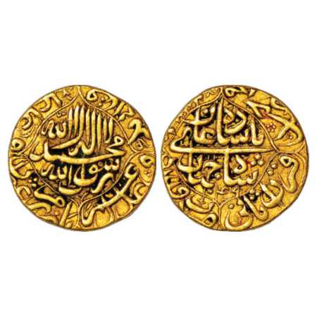 Shah Jahan (1628-1658 AD), Gold Mohur, 10.94g, Daulatabad Mint, AH 1049/RY 13. Obv: Kalima