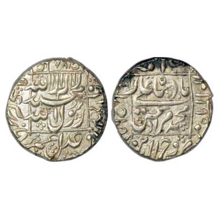 Murad Bakhsh (1658 AD), Silver Rupee, Ahmadabad Mint, in left quadrant, AH 1068/RY Ahd, KM