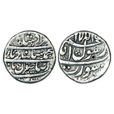 Murad Bakhsh (1658 AD), Silver Rupee, Surat Mint, AH (10)68/RY Ahd, couplet ‘Irs Yaft Ze S