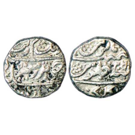 Aurangzeb (1658-1707 AD), Silver ¼ Rupee, 2.84g, Golkunda Mint, RY 26, KM 293.1. Fine, Rar