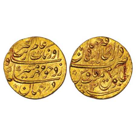 Aurangzeb (1658-1707 AD), Gold Mohur, 10.89g, Dar ul-Khilafat Shahjahanabad Mint, AH 1082/