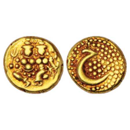 Mysore, Haider Ali (1762-1782 AD), Gold Pagoda, 3.44g. Obv: Shiva Parvati seated. Rev: Per