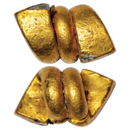 A gold coated spiral ear ornaments of the early historical period (c. 1st century BC - 1st
