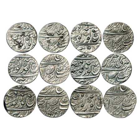 Sikh Empire, Silver Rupee (6), Amritsar Mint, 'Nanak Shahi' couplet, year of issue, VS 187