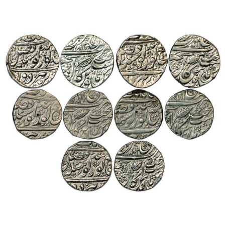 Sikh Empire, Silver Rupee (5), Amritsar Mint, 'Nanak Shahi' couplet, year of issue VS 1863