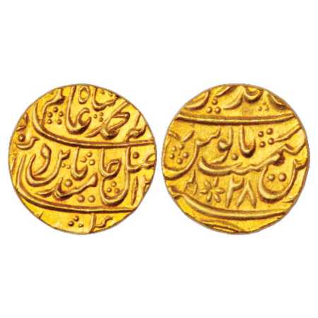 Bharatpur, Gold Mohur, 10.87g, Braj Indrapur Mint, in the name of Shah Alam II, AH 12xx/RY