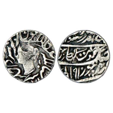 Bharatpur, Jaswant Singh (1853-1893 AD), Silver Rupee, Bharatpur Mint, with the name and p