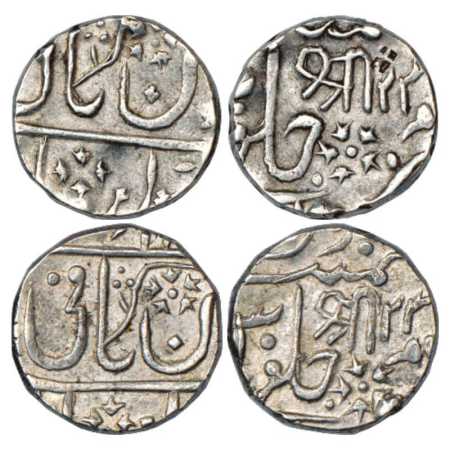 Gwalior, Daulat Rao (1794-1827 AD), Silver Rupee (2), Lashkar Mint, in the name of Muhamma