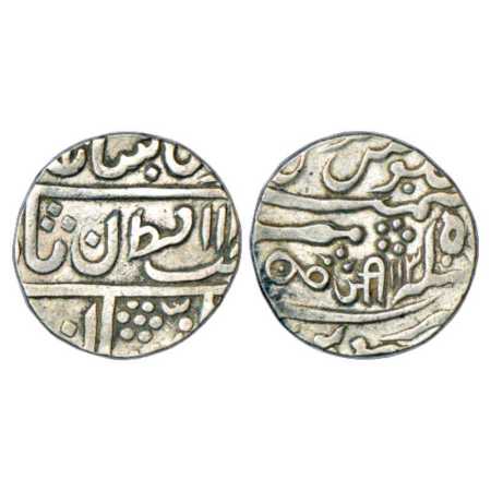 Gwalior, Jayaji Rao (1843-1886 AD), Silver Rupee, Sheopur Mint, in the name of Muhammad Ak
