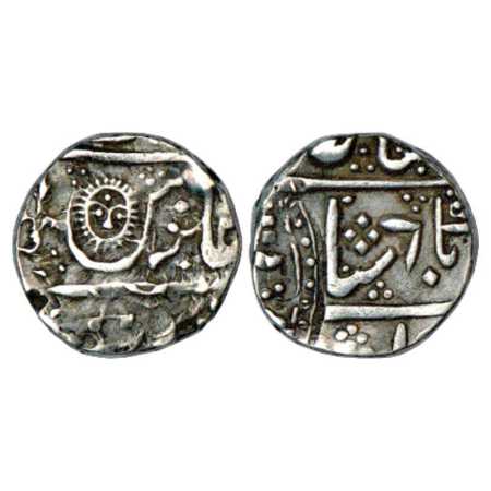 Indore, Silver Rupee, Malharnagar Mint, in the name of Shah Alam II, slight double struck 