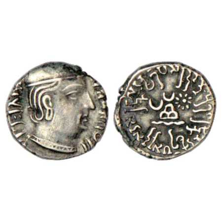 Western Kshatrapas, Karddamaka dynasty, Silver Drachm of Rudrasimha I as Mahakshatrapa, (c