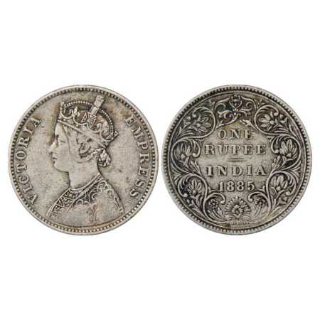 Victoria Empress, Silver Rupee, 1885, Bombay Mint, A3/II/'B' raised top and bottom, unlist