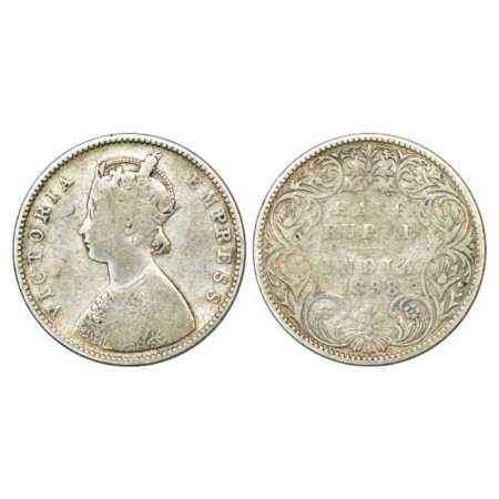 Victoria Empress, Silver ½ Rupee, 1898, Bombay Mint, A/I/'B' incused, PR 306. Fine, Very S