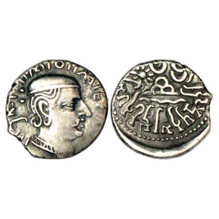 Western Kshatrapas, Karddamaka dynasty, Silver Drachm of Rudrasimha I as Kshatrapa, (c. 18