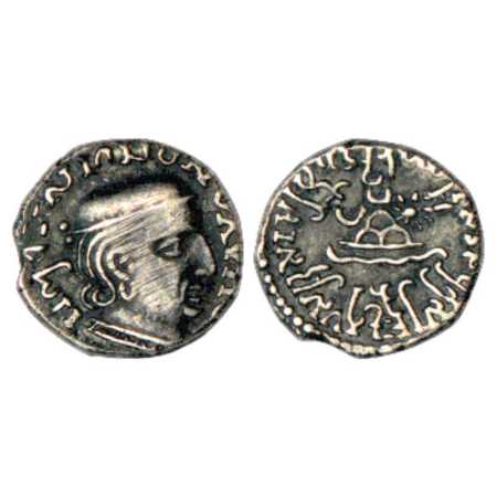 Western Kshatrapas, Karddamaka dynasty, Silver Drachm of Rudrasena I as Kshatrapa, (c. 199