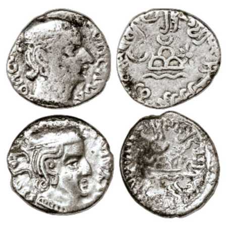 Western Kshatrapas, Kardamaka dynasty, Silver Drachm (2), (a) Damajadashri I (Damazada II)