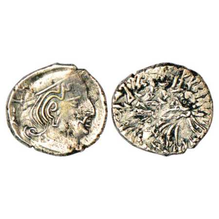 Western Kshatrapas, Karddamaka dynasty, Silver Drachm of Vishwasimha II as Kshatrapa, (c. 