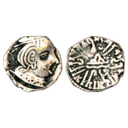 Western Kshatrapas, Karddamaka dynasty, Silver Drachm of Vishwasimha II as Kshatrapa, (c. 