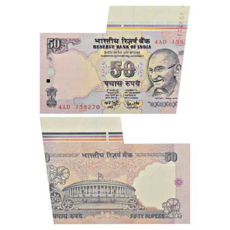 Republic of India, 50 Rupees, Misprint Note, signed by Y. V. Reddy, Serial No.: 4AD 159270